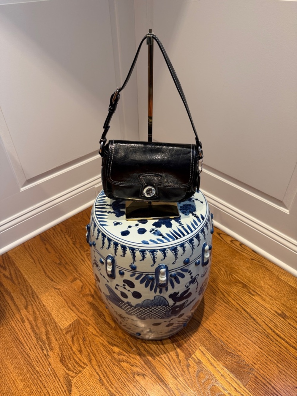 Coach Black Patent Leather Legacy Flap Bag